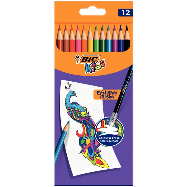 Étui de 12 crayons de couleur Illusion assortis