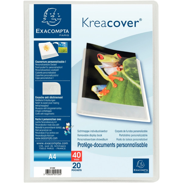 Protège-documents personnalisable KREACOVER 40 vues, incolore