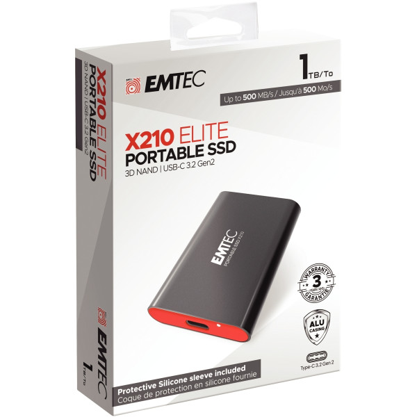 Unité de stockage portable SSD Emtec X210 USB 3.2 1To