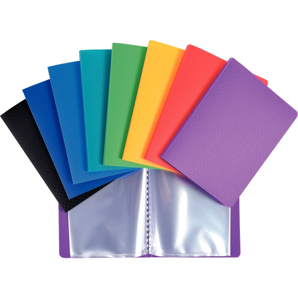Protège-documents 40 vues en polypropylène, format 11x15 cm, coloris assortis