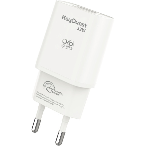 Chargeur secteur 1 port USB-A 12W blanc