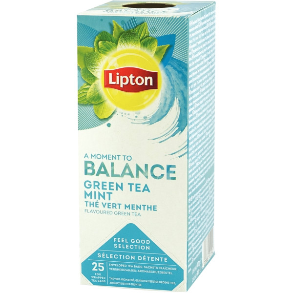 Boite 25 sachets de thé LIPTON vert menthe