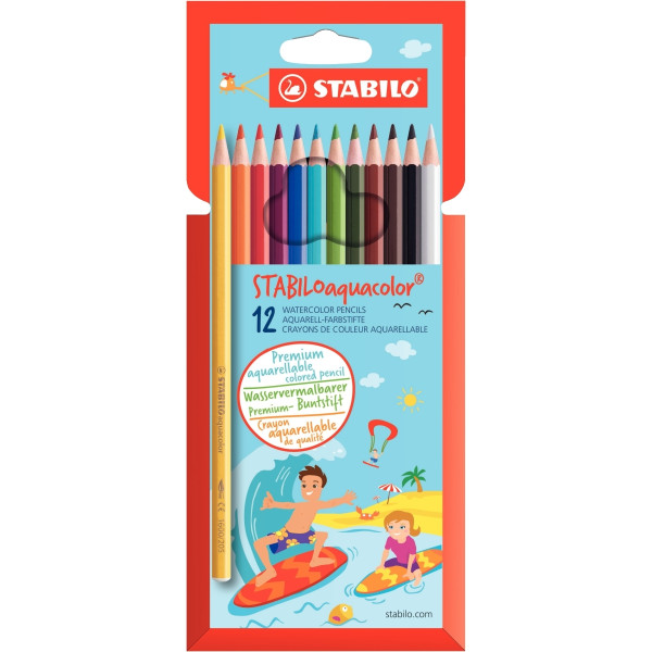 Pochette de 12 crayons  Aquacolor