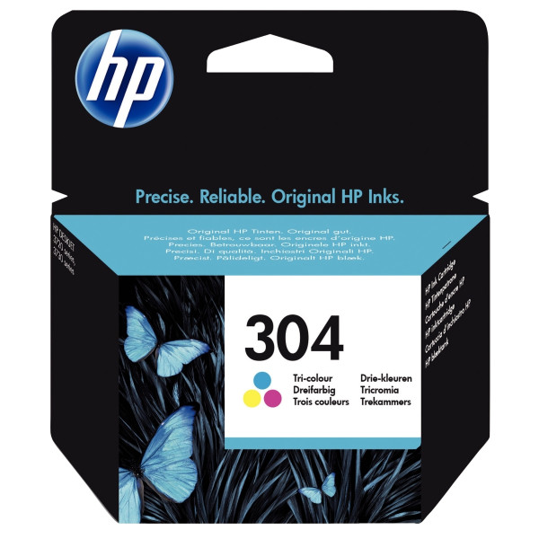 HP 304 cartouche d'encre trois couleurs authentique (N9K05AE)