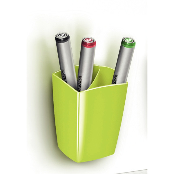 Pot à crayon mangnétique 2 compartiments vert anis
