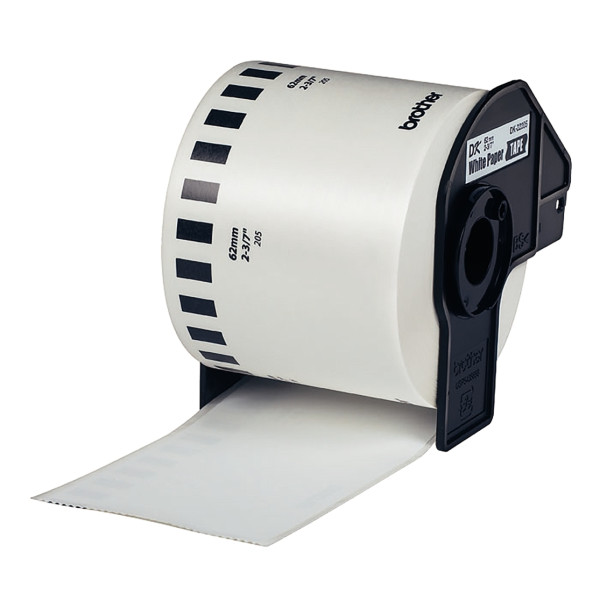 Ruban continu support papier adhésif 62 mm x 30,48 mm noir et blanc