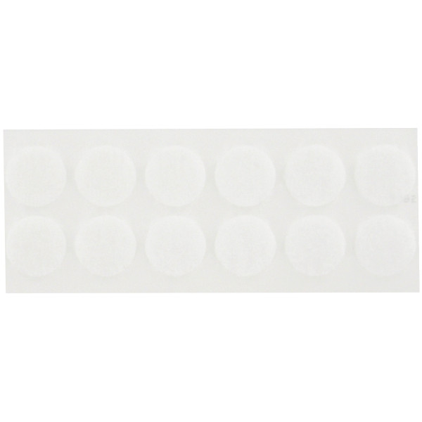 Pochette pastilles de Velcro super adhésif blanc diamètre 20 mm 24 pastilles males et 24 pastilles f