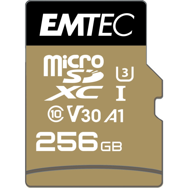 Carte mémoire micro SD Emtec UHS I U3 V30 Speedin Pro XC 256 GO