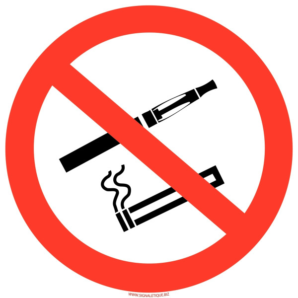 Panneau interdit de fumer/vapoter diamètre 25cm