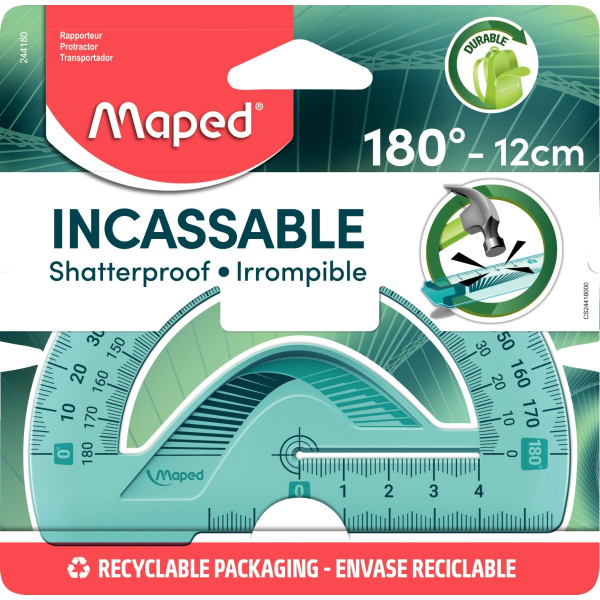 Rapporteur 180° 12cm incassable