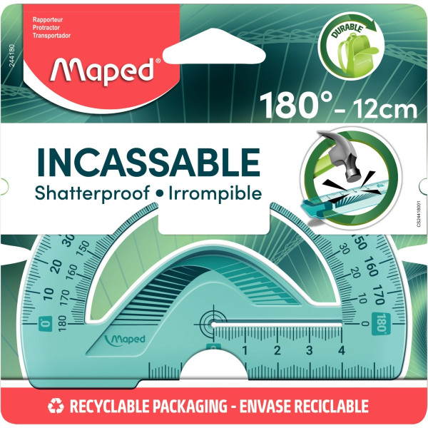 Rapporteur 180° 12cm incassable