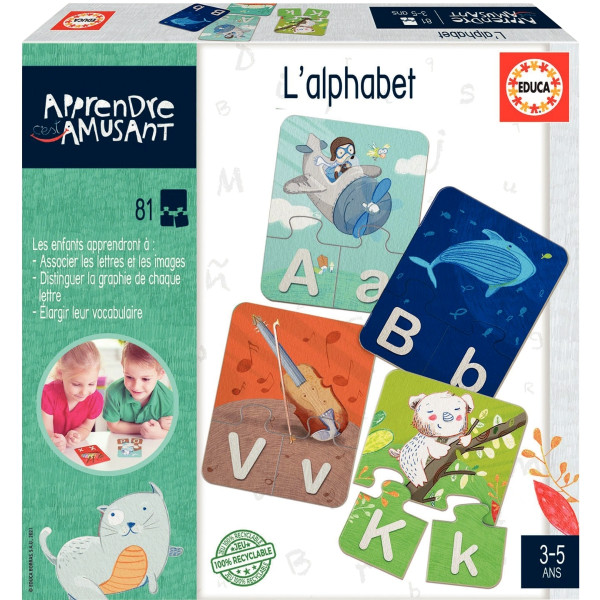 Apprendre l'alphabet 81 pièces