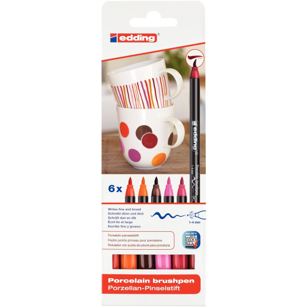 Pochette de 6 feutres porcelaine couleurs chaudes