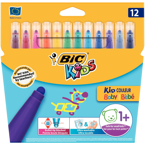 Pochette de 12 feutres Kid couleur baby assortis