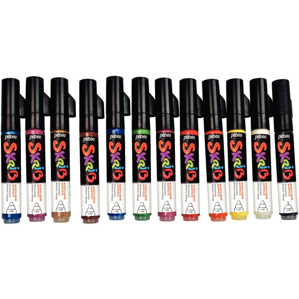 Set de 12 marqueurs acrylique assortis