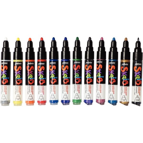 Set de 12 marqueurs acrylique assortis