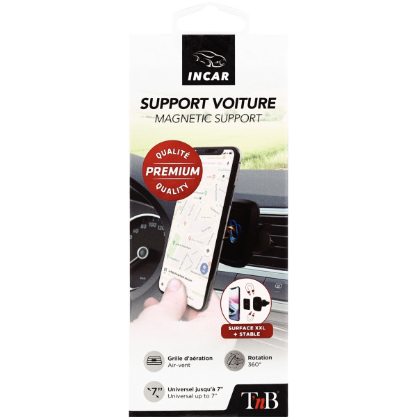 Support magnétique téléphone pour voiture noir