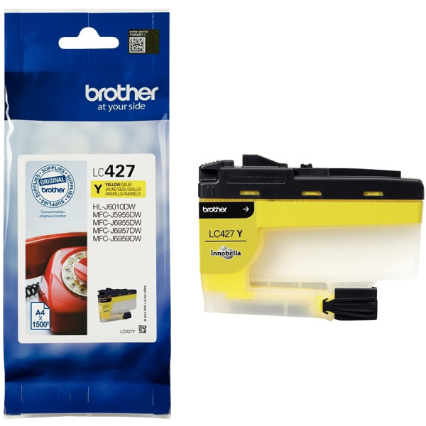 Brother TÉLÉPHONE cartouche jet d'encre jaune authentique (LC427Y)