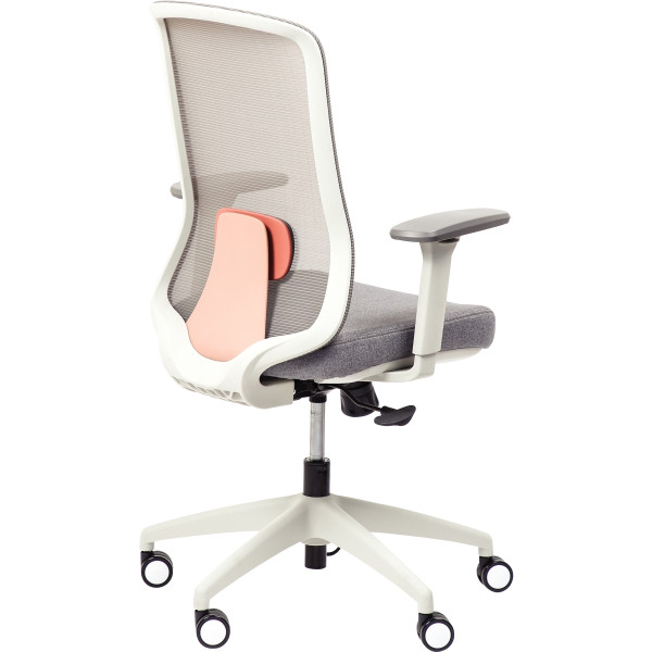 Siège Strarkle structure gris clair/assise et résille gris/carter et support dorsal saumon