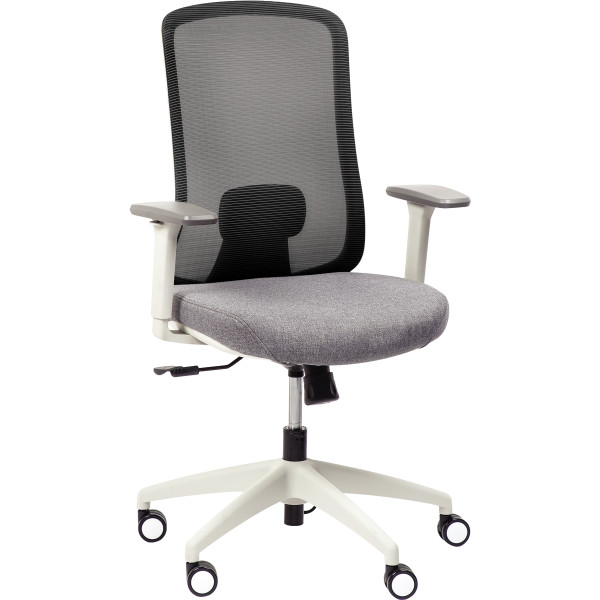 Siège Strarkle structure gris clair/assise et résille gris/carter et support dorsal saumon