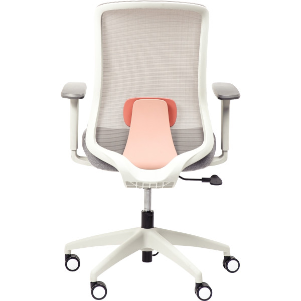 Siège Strarkle structure gris clair/assise et résille gris/carter et support dorsal saumon