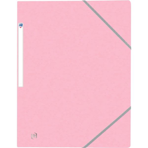 Chemise 3 rabats à élastiques TOP FILE+ en carte lustrée 4/10ème 390g, rose pastel