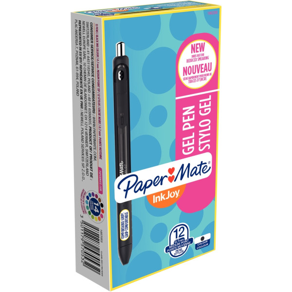 Stylo gel Inkjoy rétractable noir