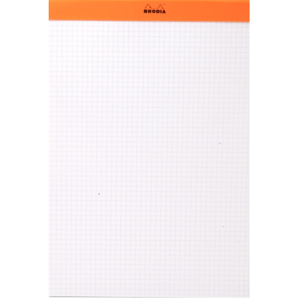 Bloc de bureau RHODIA 80 feuilles, format 8,5x12 cm, quadrillé 5x5, papier blanc 80g