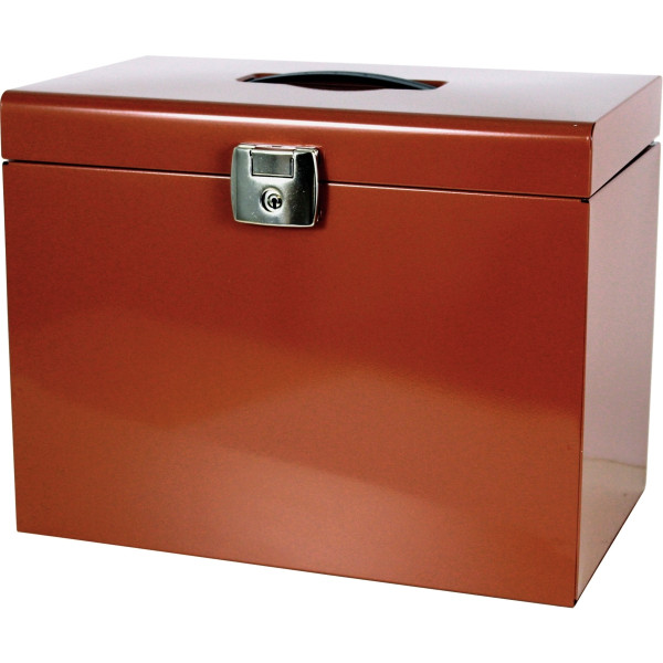 Valise en métal avec 5 dossiers suspendus, terracotta