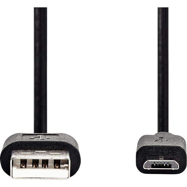 Cordon USB 2.0 type A vers type micro USB B noir 1m
