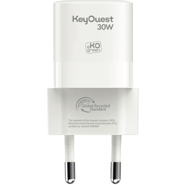 Chargeur secteur 1 port USB-C 30W blanc