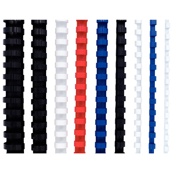 Boîte de 100 reliures plastiques couleur Ø 8mm blanc