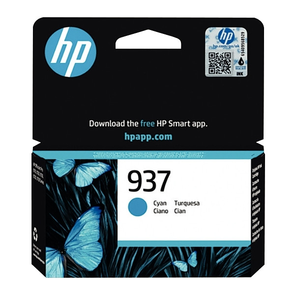 HP 937 cartouche d'encre cyan authentique (4S6W2NE)