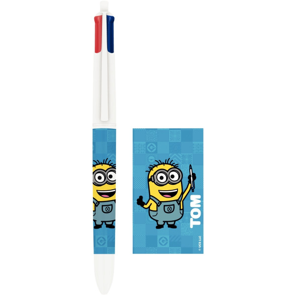 Stylos 4 couleurs minions bleu