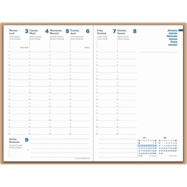 Agenda semainier Harmony 16x24cm Pécan