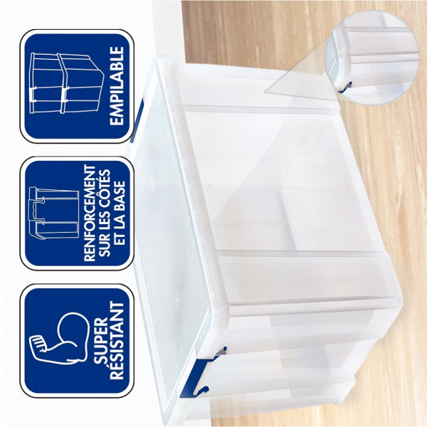 Boite de rangement 85L transparente