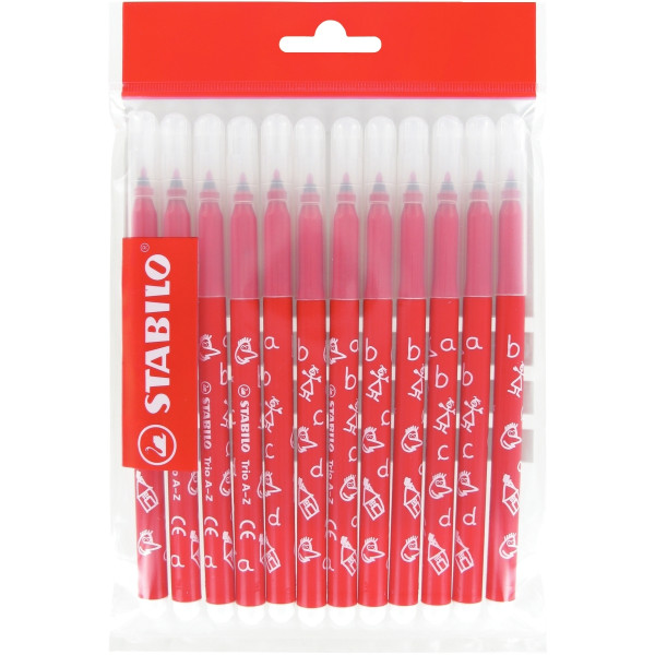 Recharge pour schoolpack de 12 feutres Trio A-Z rouge