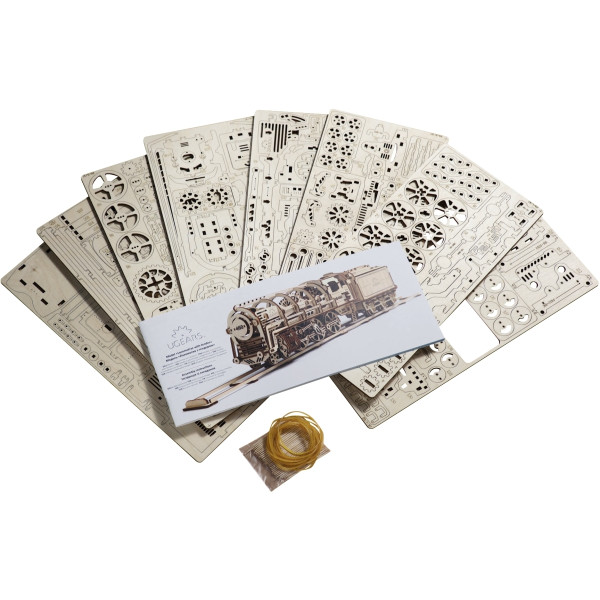 Maquette mécanique en bois, locomotive