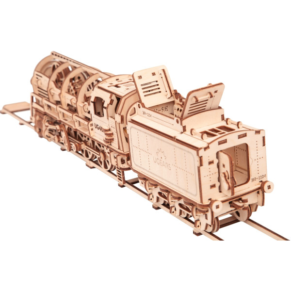 Maquette mécanique en bois, locomotive