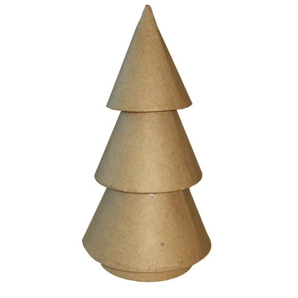 Lot de 10 sapins coniques en carton, hauteur 17,5 cm