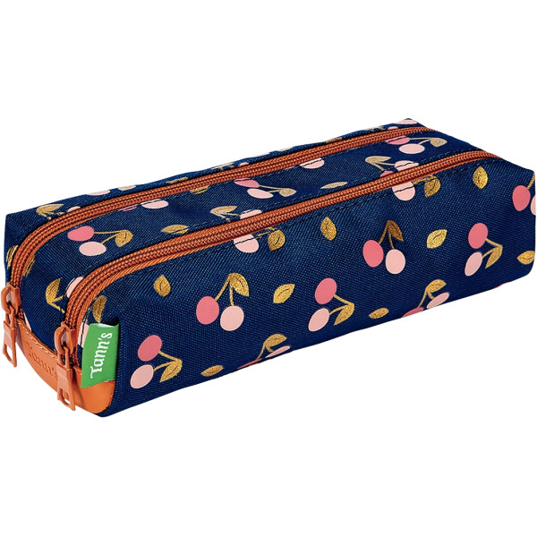 Trousse double Alexa marine et cerises