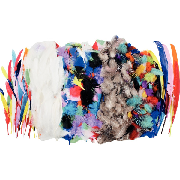 Sac de 1000 plumes assorties - environ 82grammes