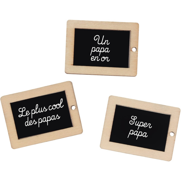 Kit de 3 porte-clés en bois pour Papa