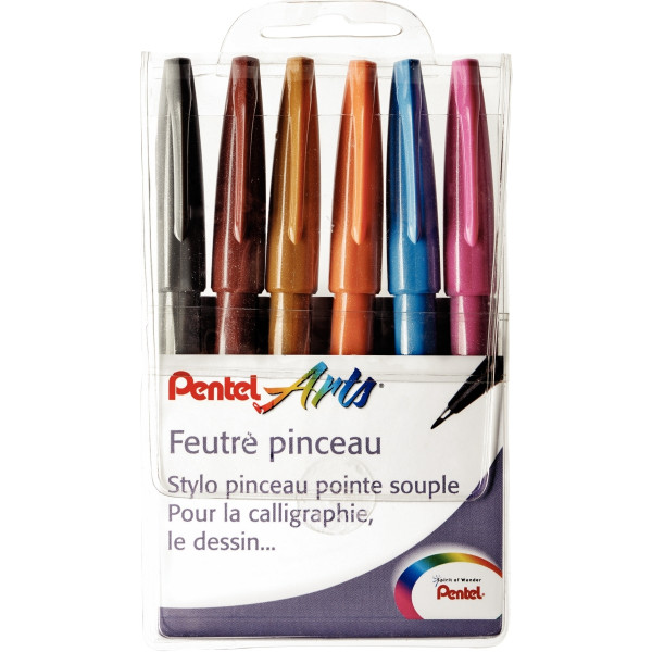 Pochette de 6 feutres pinceaux Artist assortis