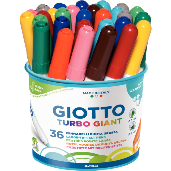 Pot de 36 feutres Turbo Giant assortis