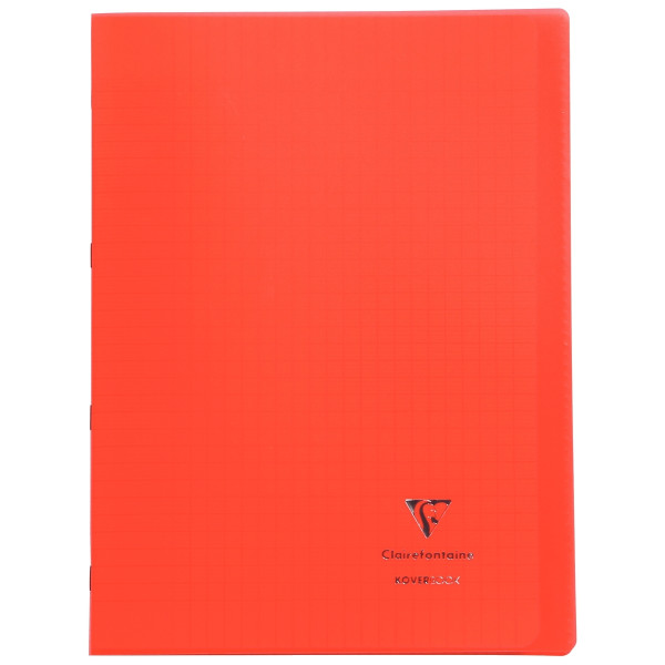 Piqûre 96 pages KOVERBOOK, format A4, seyès 90g, couverture polypropylène rouge