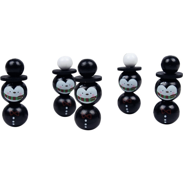 Kit de 6 suspensions perles Pingouin