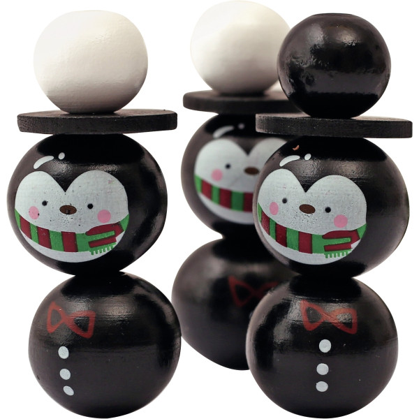 Kit de 6 suspensions perles Pingouin