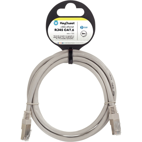 Cordon RJ45 catégorie 6 2m gris