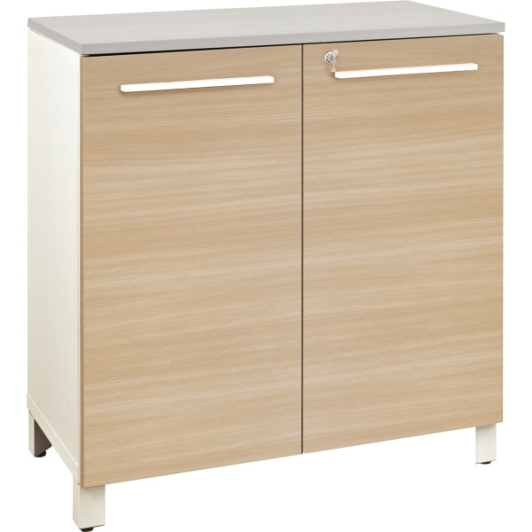 Rangement bas 2 portes Sunday L80xH79xP42cm chêne